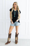 Thermal Two-Tone Top, Black (L, 1x-3x)