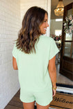Ribbed Color Block Trim  Set (S-XL), Auqua