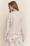 Soft Knit Eyelet Design Button Cardigan (S-3x)