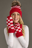 Red & Pink Checkered Mittens