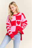 Checkerboard Heart Sweater (S-L)