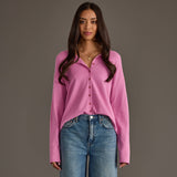 Fuchsia Button Up Cardigan