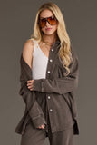 Cocoa Washed Soft Button Up