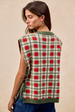 Christmas Plaid Tie Sweater Vest