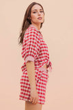 Checkered Shirt Top & Shorts Set (S-L)