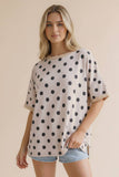 Oversized Polka Dot Short Sleeve Top