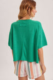 Boxy Fit Short Sleeve Cardigan, Green (M, L)