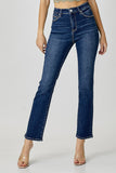 Risen- Mid Rise Ankle Straight Slim Denim
