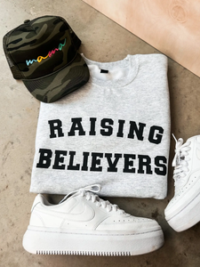 Raising Believers Crewneck- Grey (S-3X)
