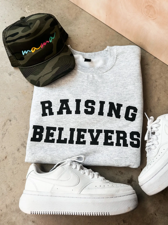Raising Believers Crewneck- Grey (S-3X)