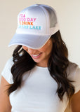 Drink on the Lake Trucker Hat- White