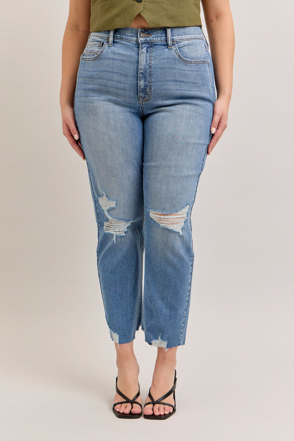Plus Size High Rise Mom Jean Cropped