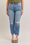 Plus Size High Rise Mom Jean Cropped