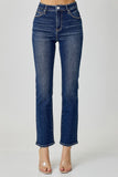 Risen- Mid Rise Ankle Straight Slim Denim