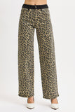 Risen-High Rise Wide Leopard Contrast Denim (5-11, 1X-3X)