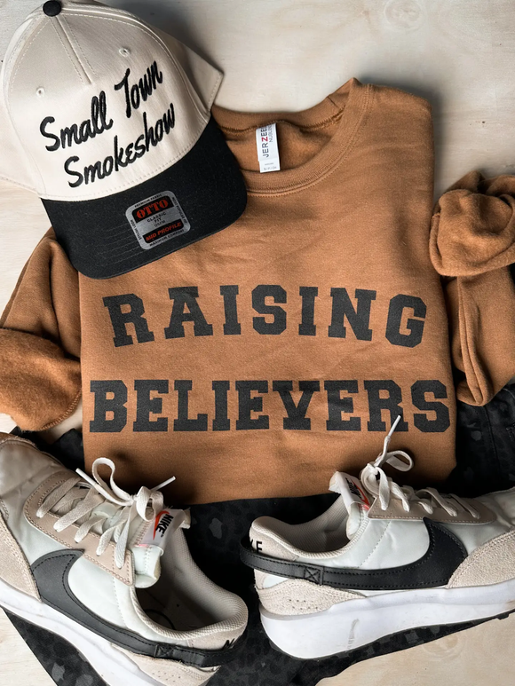 Raising Believers Crewneck- Pecan (S-2X)