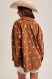 Western Embroidered Light Corduroy Shirt (S-L)
