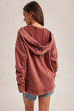 Button Front Washed Hoodie (S-L)