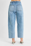 Risen-High Rise Crop Wide Barrel Cargo Denim