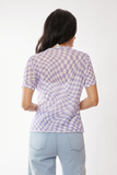 Checker Mesh Short Sleeve, Lavender (S-L)