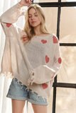 Frayed Heart Sweater