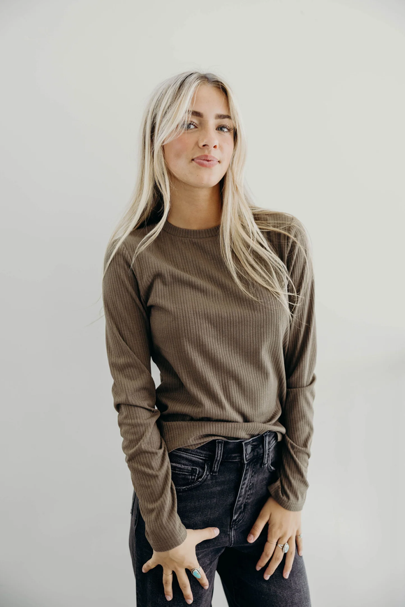 Pointelle Long Sleeve- Brushed Sage