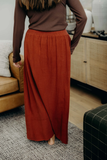 Button Front Slit Maxi Skirt-Autumn Glaze (XS-3X)