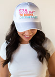 Drink on the Lake Trucker Hat- White