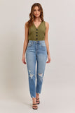 High Rise Mom Jean Cropped