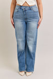 Plus Size asemetrical High Rise Dad Jean