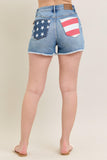 Judy Blue- Flag Denim Shorts (1x, 3x)
