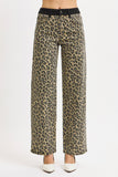 Risen-High Rise Wide Leopard Contrast Denim (5-11, 1X-3X)
