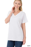 Basic V-neck White Tee (S, 1x-3x)