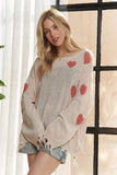 Frayed Heart Sweater