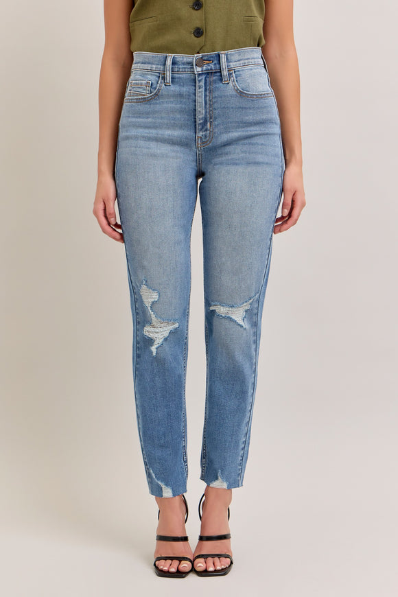 High Rise Mom Jean Cropped