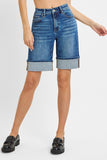Risen- High Rise Cuffed Shorts (M, L, 2X, 3X)