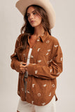 Western Embroidered Light Corduroy Shirt (S-L)