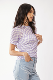 Checker Mesh Short Sleeve, Lavender (S-L)