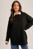 Oversized Tunic Sweater- Black (S-L)