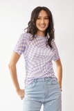 Checker Mesh Short Sleeve, Lavender (S-L)
