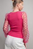 Polka Dot Square Neck Top (Small)