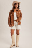 Western Embroidered Light Corduroy Shirt (S-L)