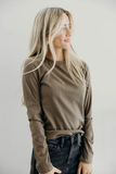 Pointelle Long Sleeve- Brushed Sage(XS-2X)