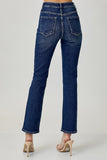 Risen- Mid Rise Ankle Straight Slim Denim