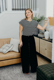 Button Front Slit Maxi Skirt-Black(XS-M, XL-3X)