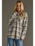 Super Soft Plaid Button Up- Taupe, Black & Tan (S-XL)