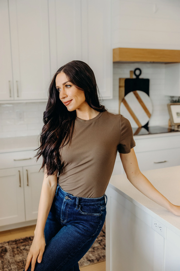 Short Sleeve Ribbed Tee- Laurel Oak (S-XL)