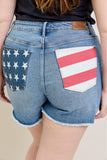 Judy Blue- Flag Denim Shorts (1x, 3x)