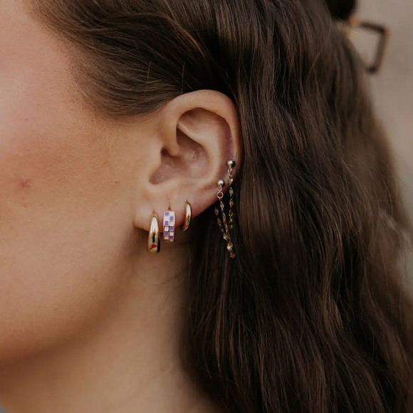 PRE-ORDER Checkered Hoops, purple and white