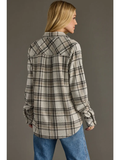 Super Soft Plaid Button Up- Taupe, Black & Tan (S-XL)